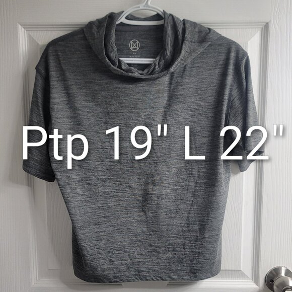 #343 FREE w Purchase Hooded Grey Crop Top - Picture 1 of 4